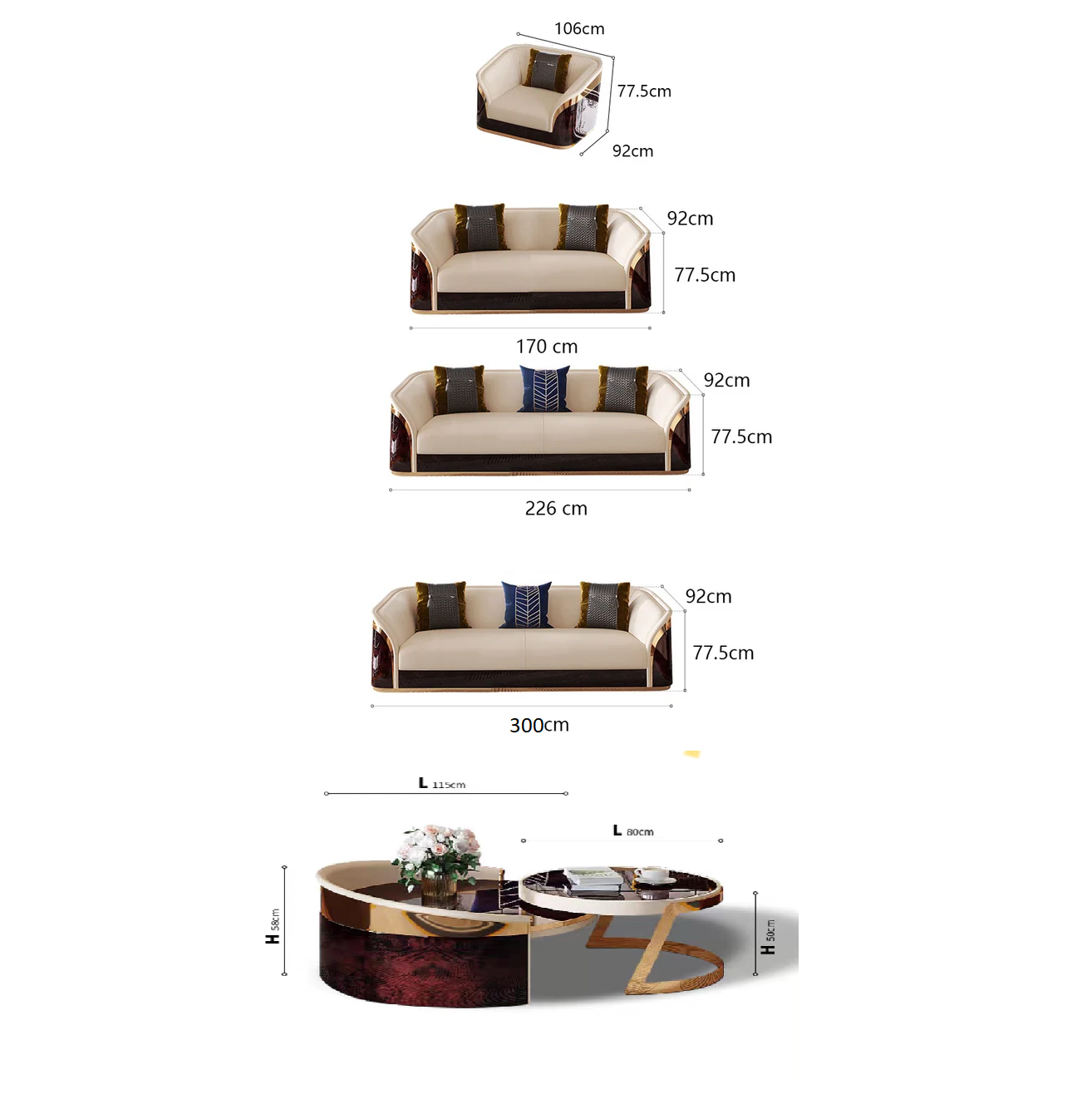 Norano Luxury Sofa Set