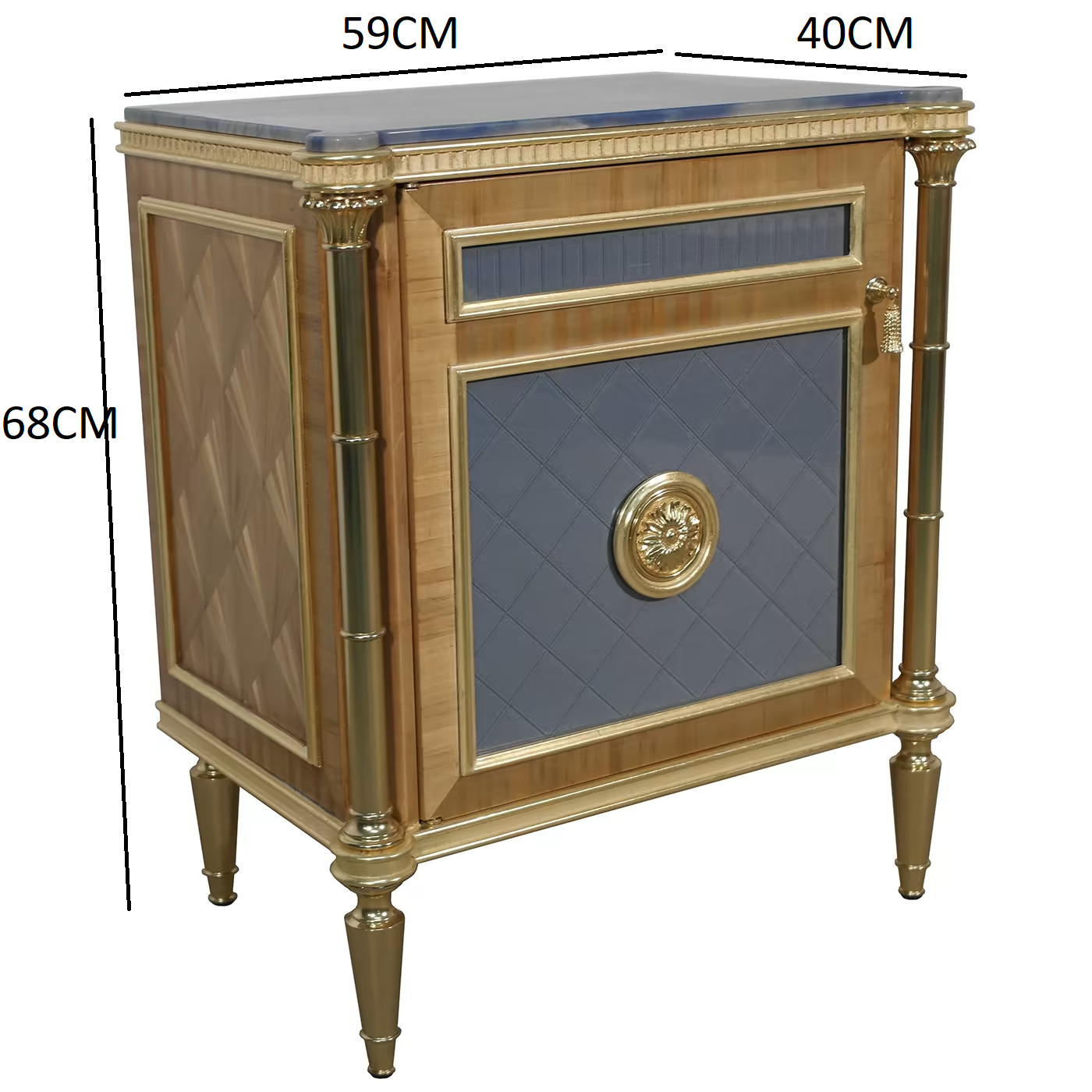 Gold leaf bedside table