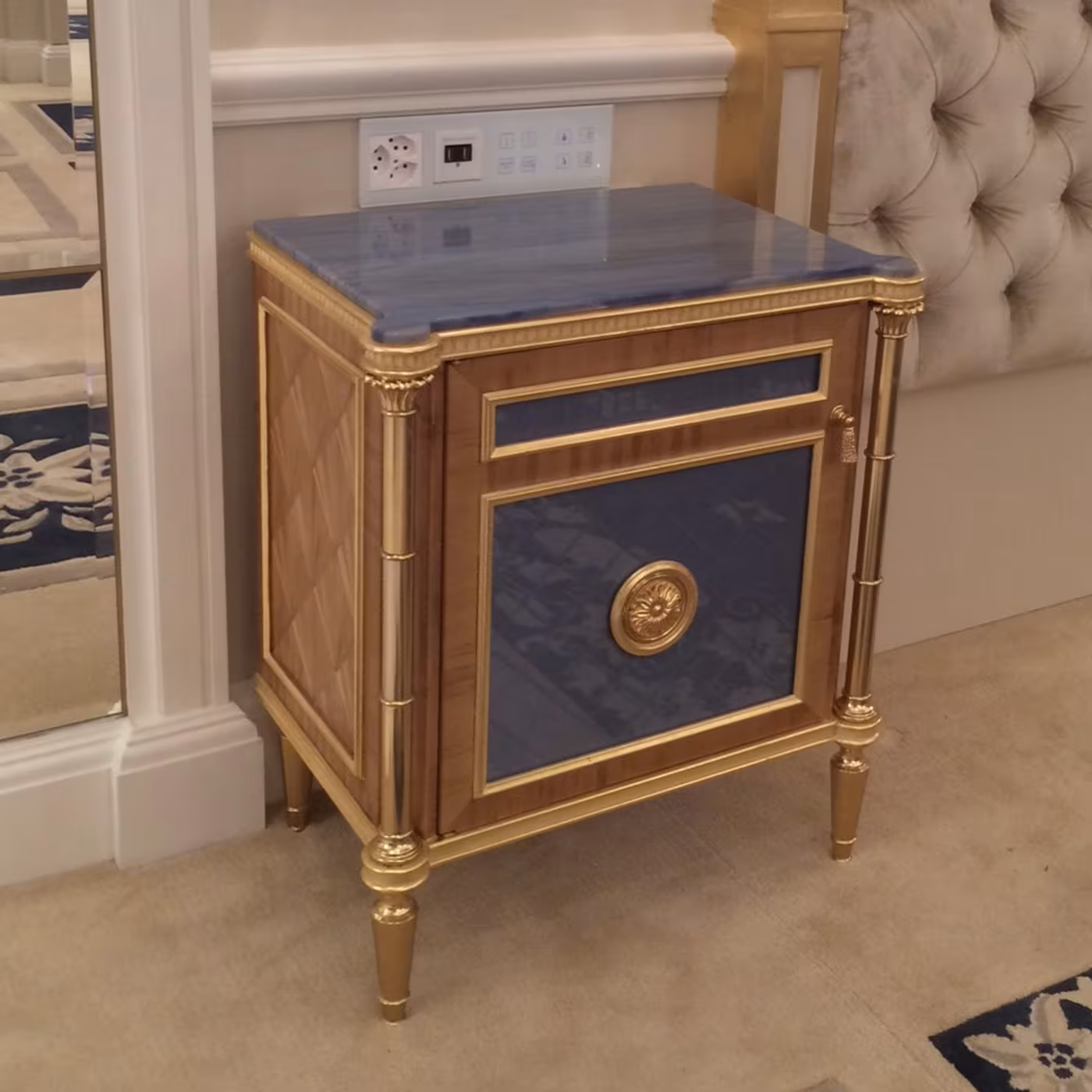 Gold leaf bedside table