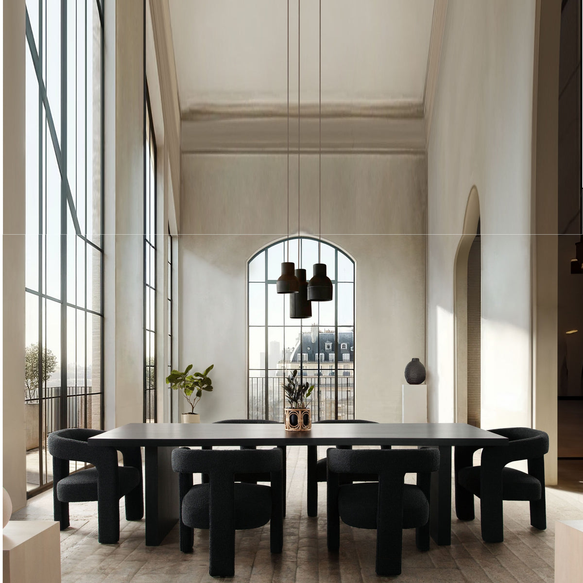 Page dining table brushed brown ashwood