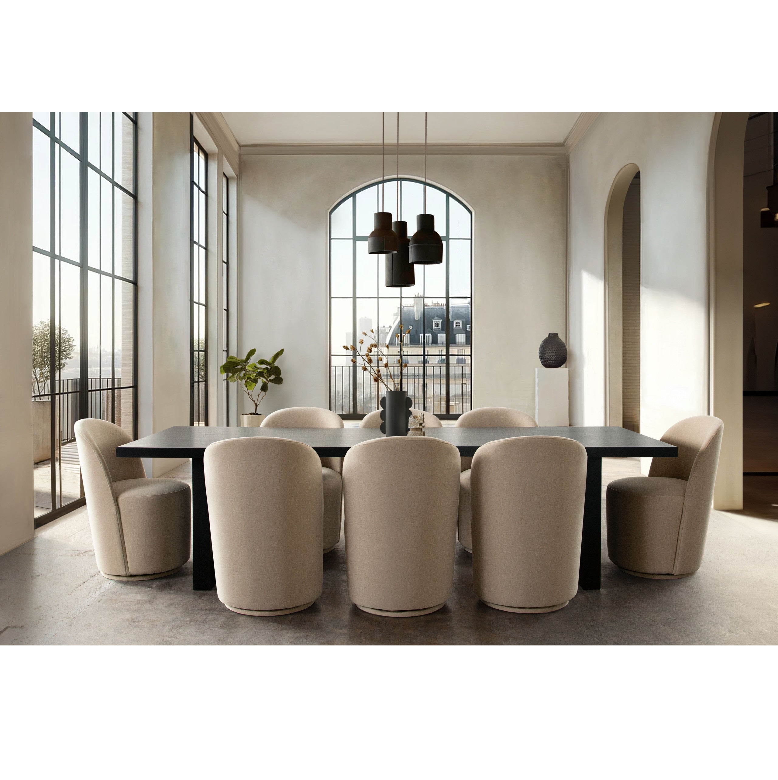 Page dining table brushed brown ashwood