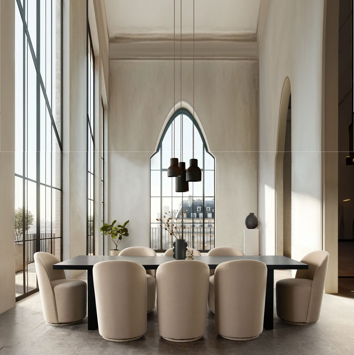 Page dining table brushed brown ashwood