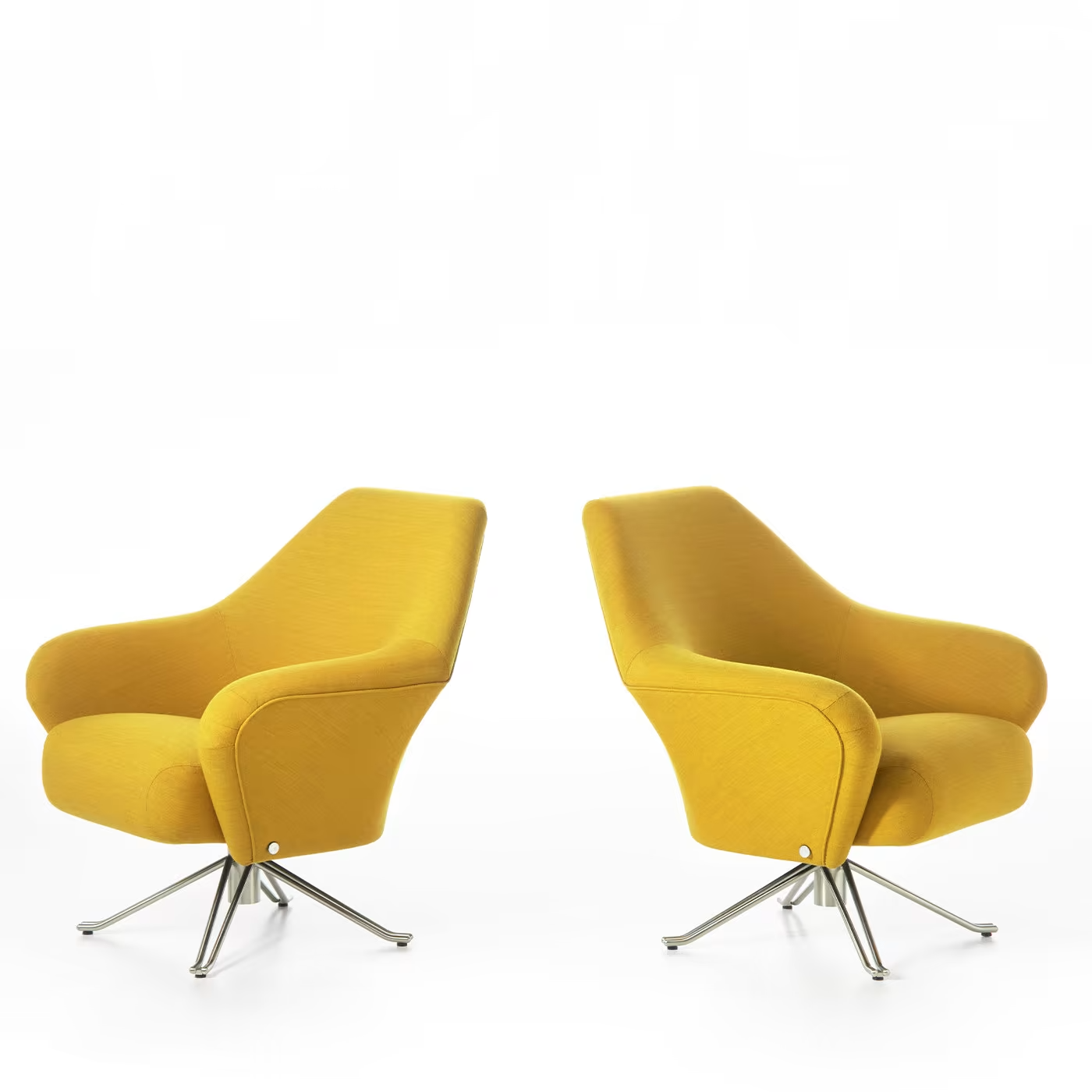P32 yellow swivel armchair