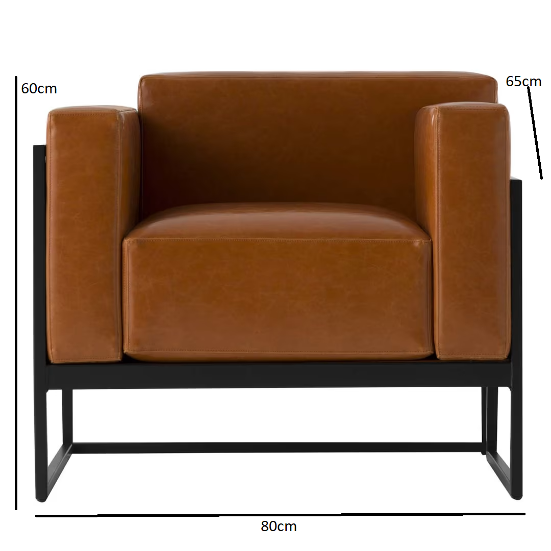 Kirk cognac leather armchair
