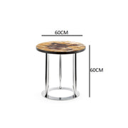 Wood round side table