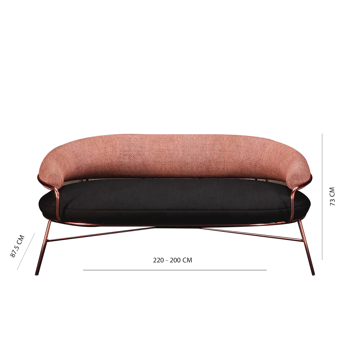 Circular metal chair with sofa