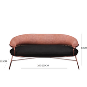 Circular metal chair with sofa