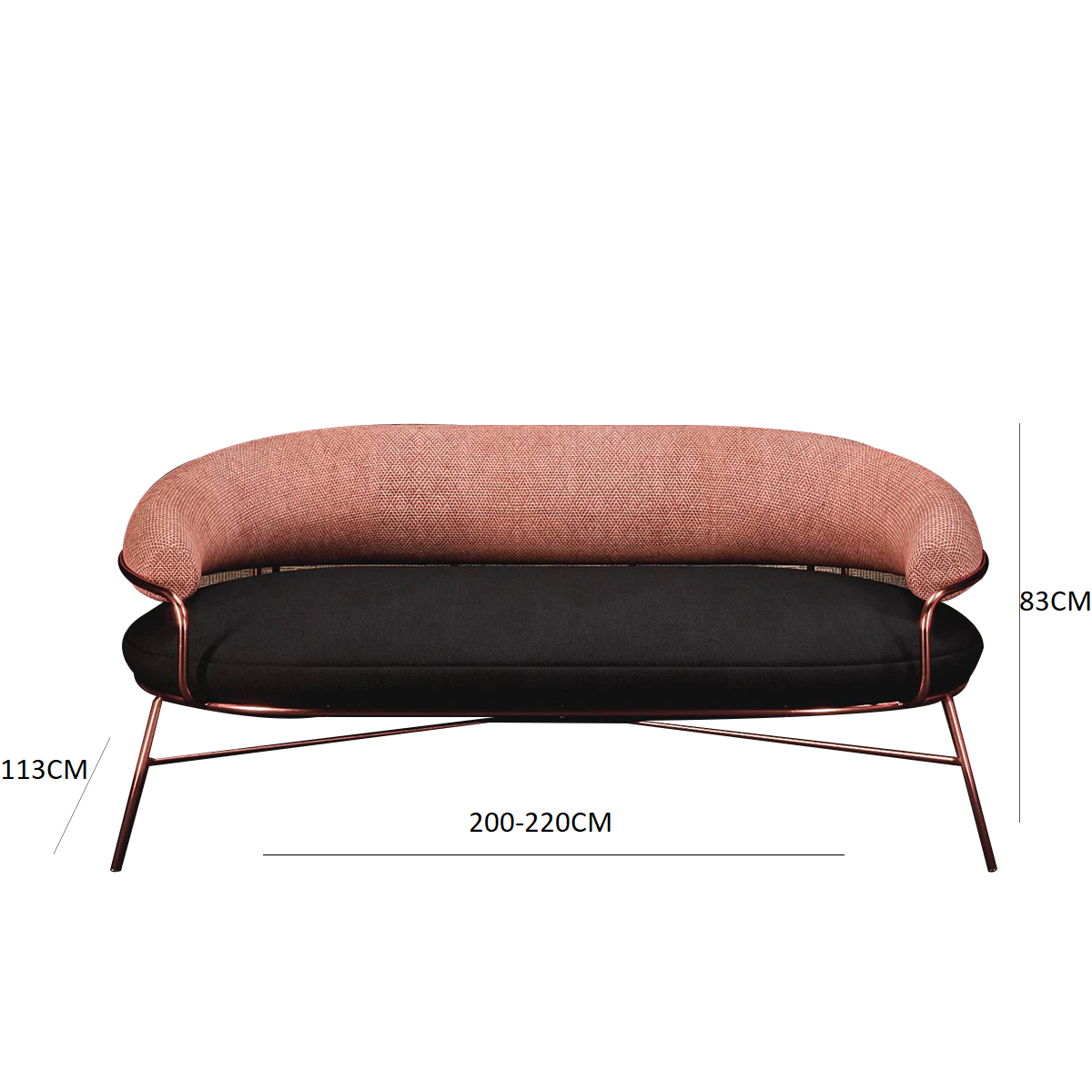 Circular metal chair with sofa