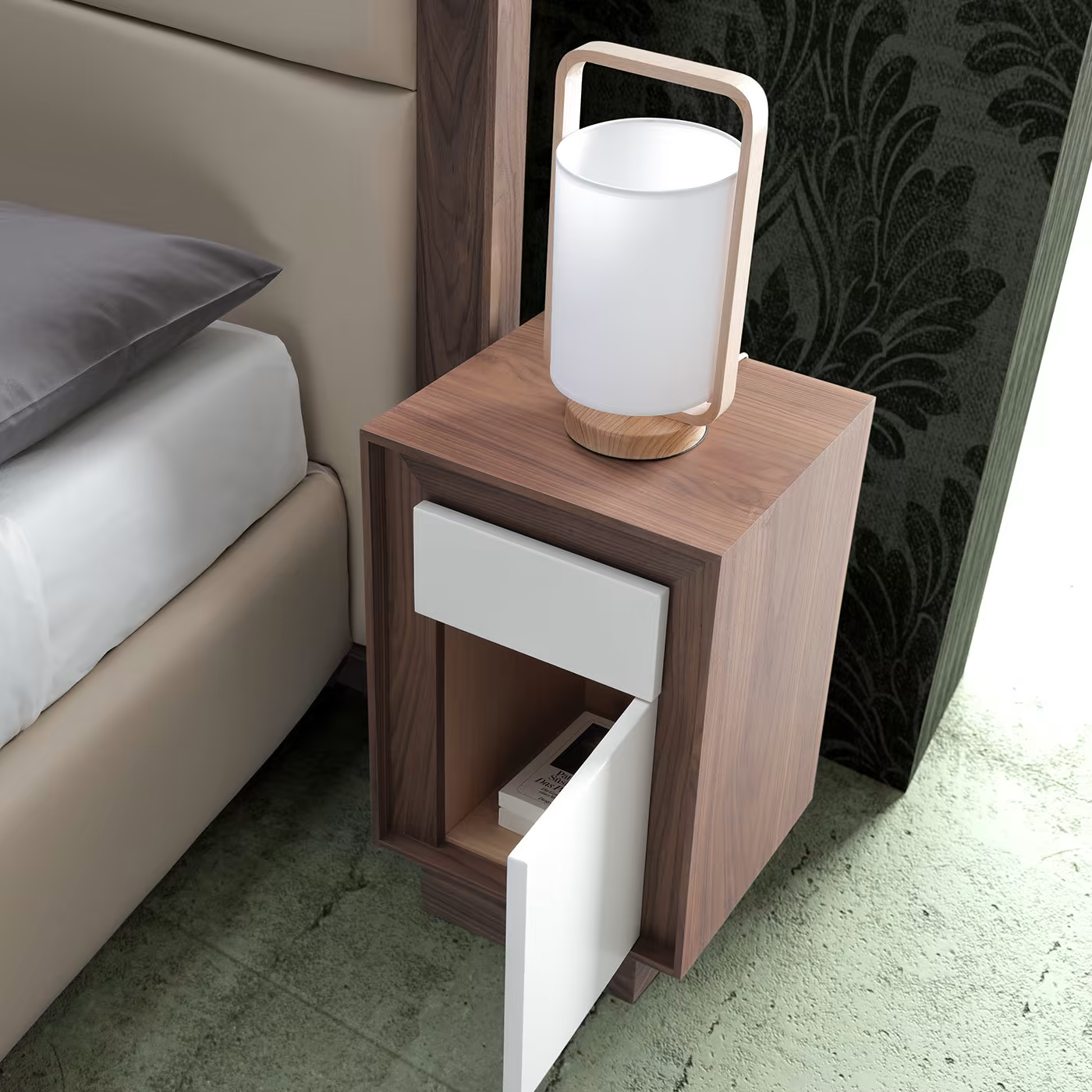 Evandro wood bedside table
