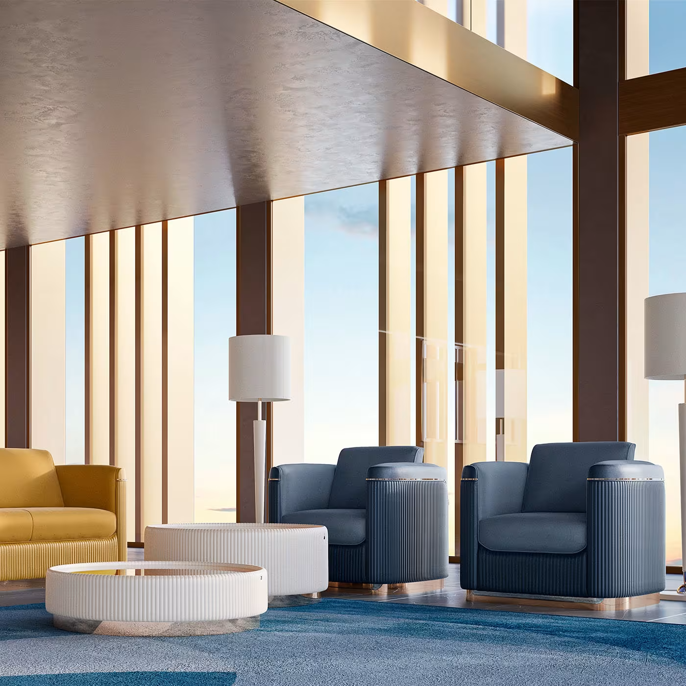 Augusta cerulean armchair