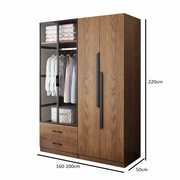 Wooden wardrobe with glass door
