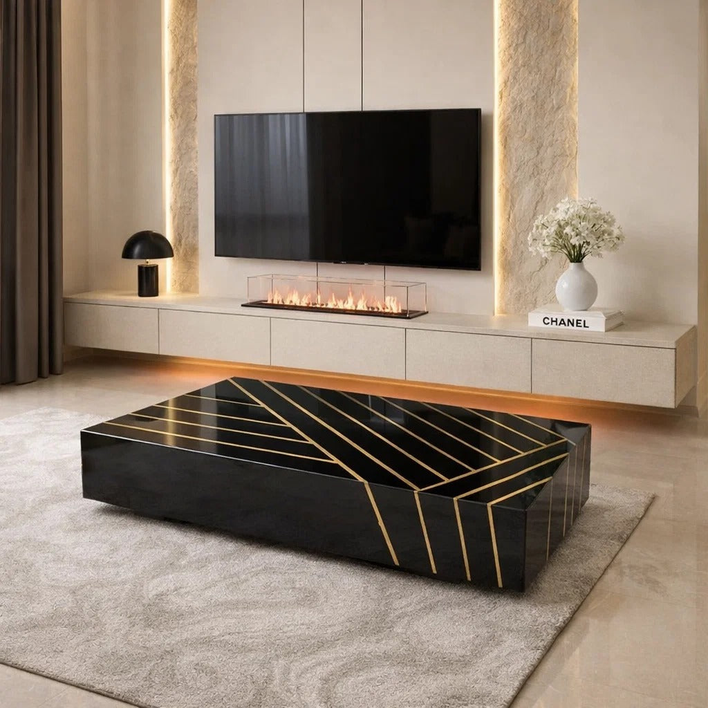 Obsidian Luxe Geometric Coffee Table