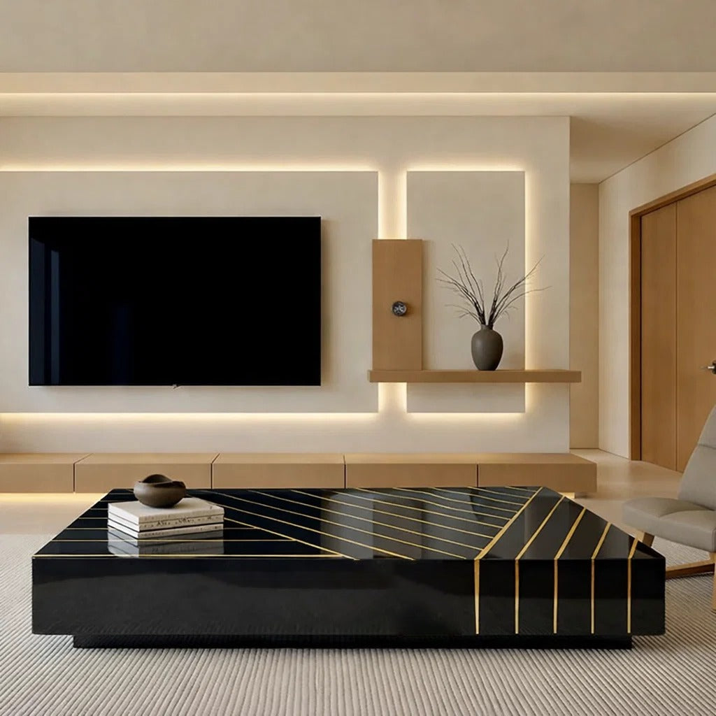 Obsidian Luxe Geometric Coffee Table