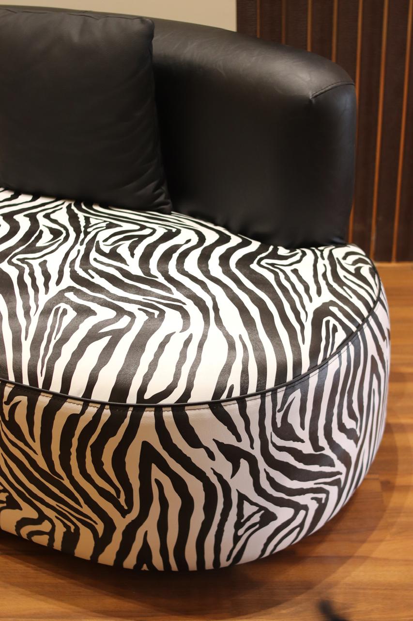 A sofa with a unique design