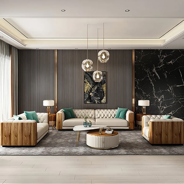 Elysees 3 Piece Leather Sofa Set