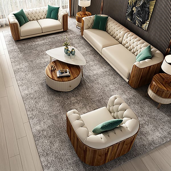 Elysees 3 Piece Leather Sofa Set