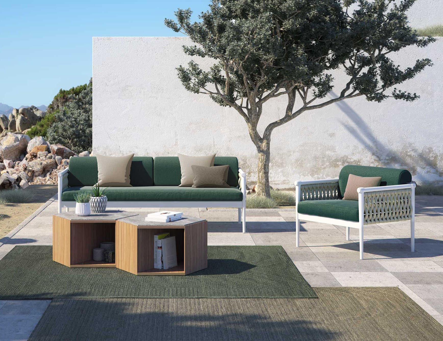 Modern Outdoor Coffee Table with Storage