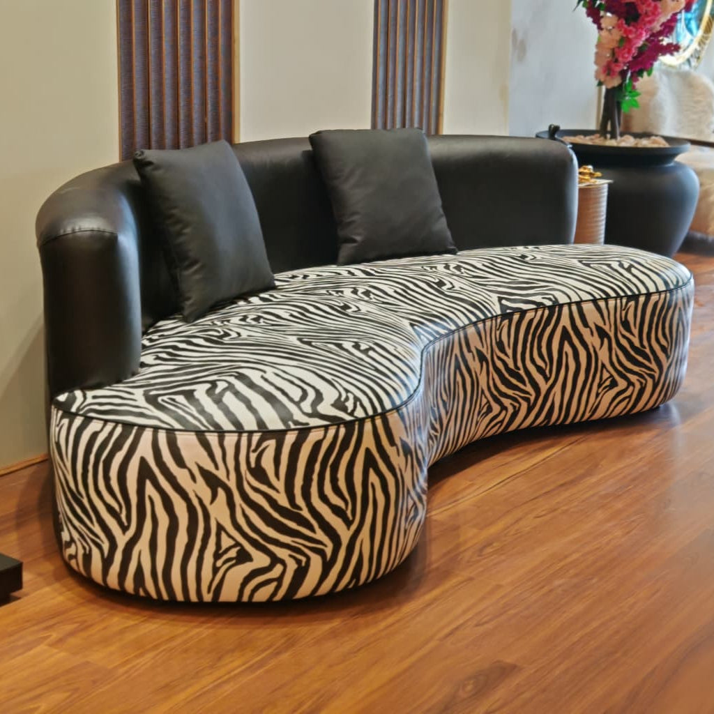 A sofa with a unique design