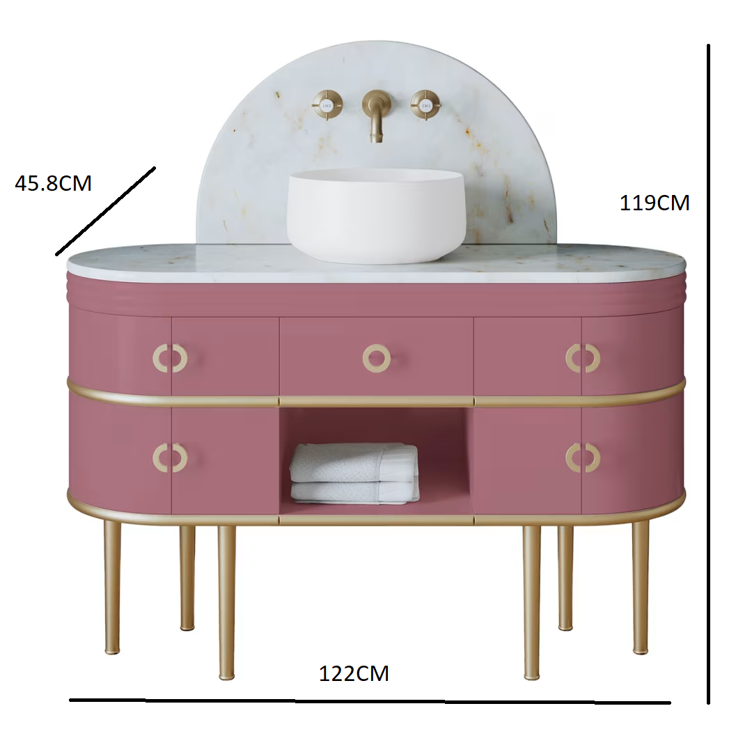 Scottie intense pink vanity unit with basin