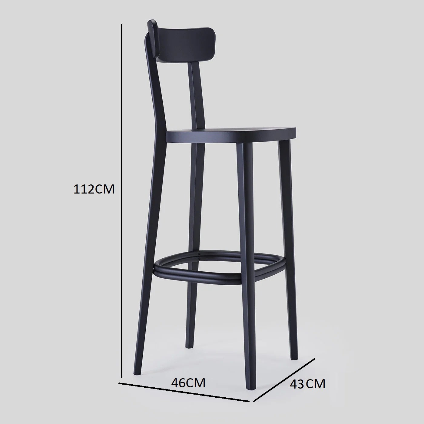 Milano black barstool