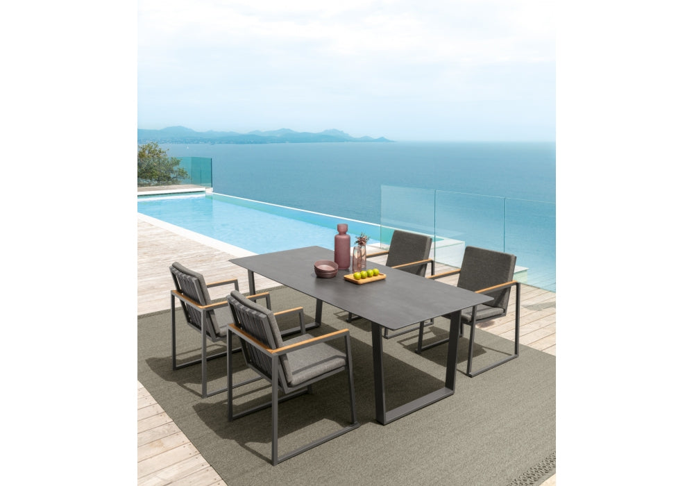 gray outdoor dining table
