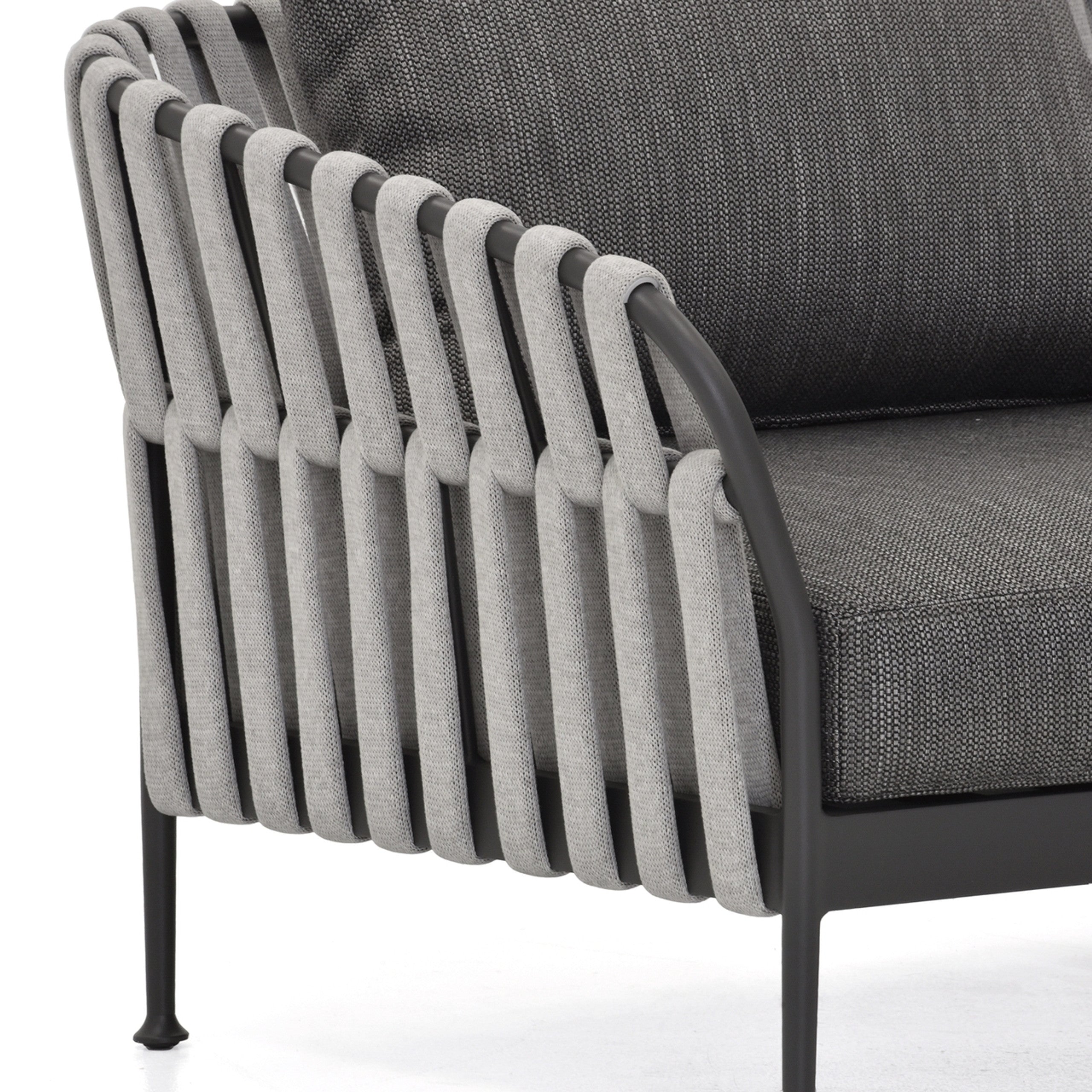 Grey fabric frame outdoor sofas