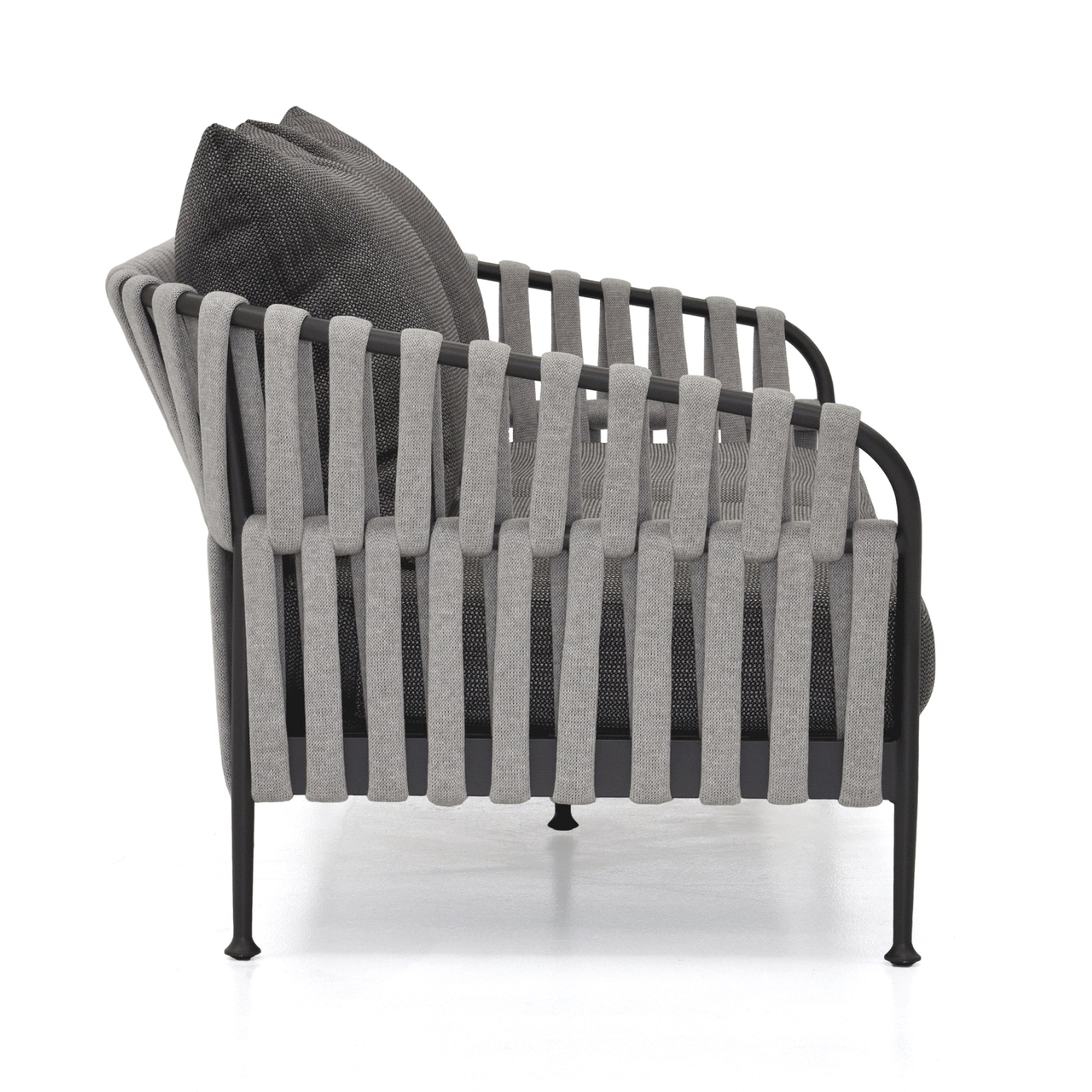 Grey fabric frame outdoor sofas