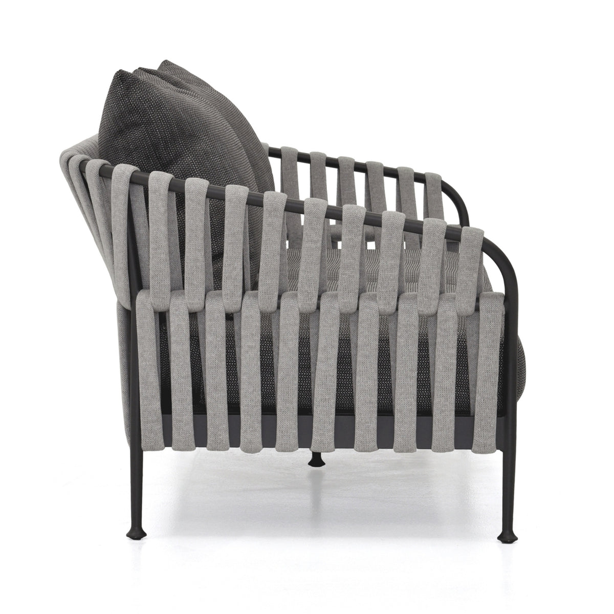 Grey fabric frame outdoor sofas