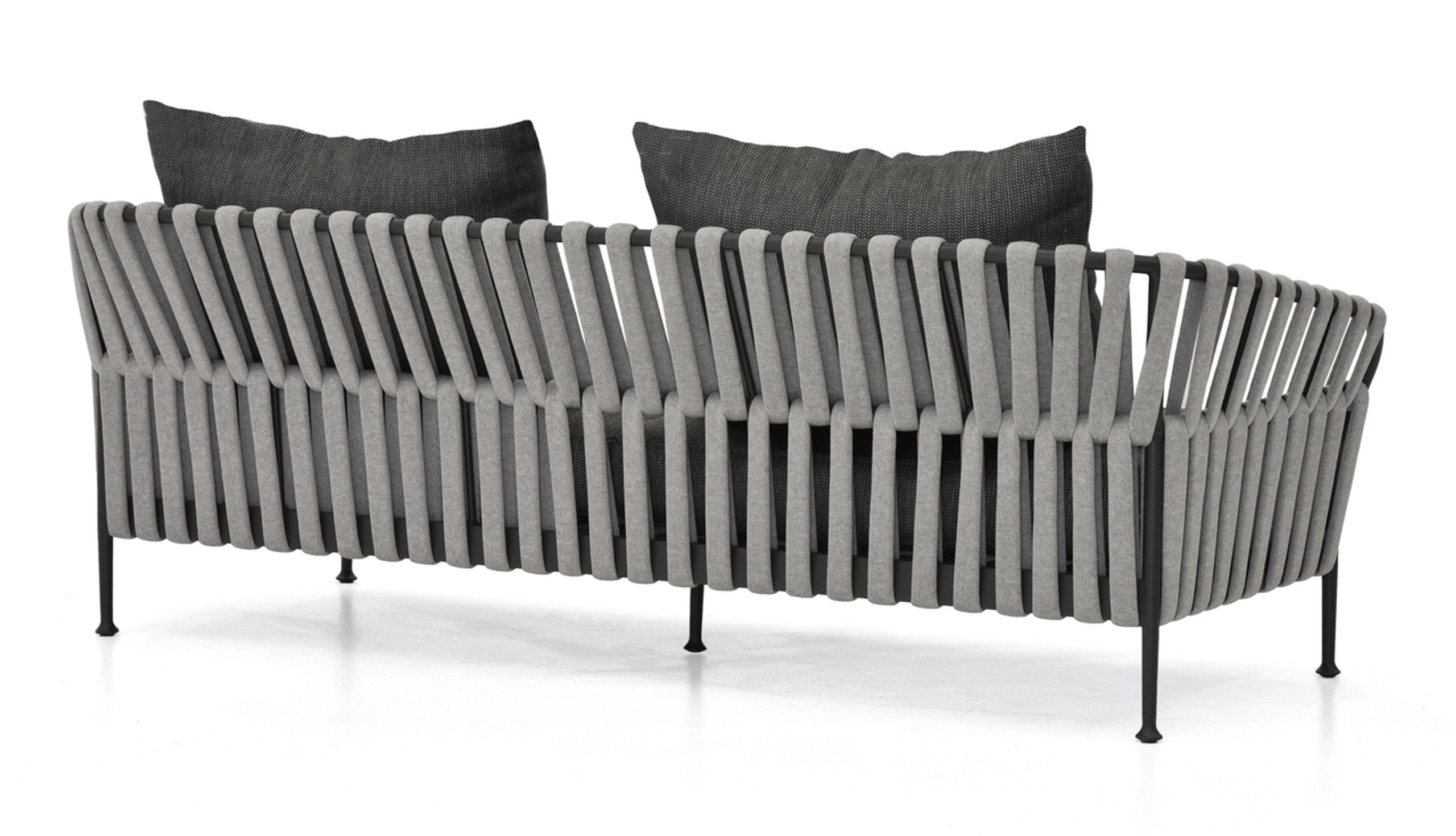 Grey fabric frame outdoor sofas