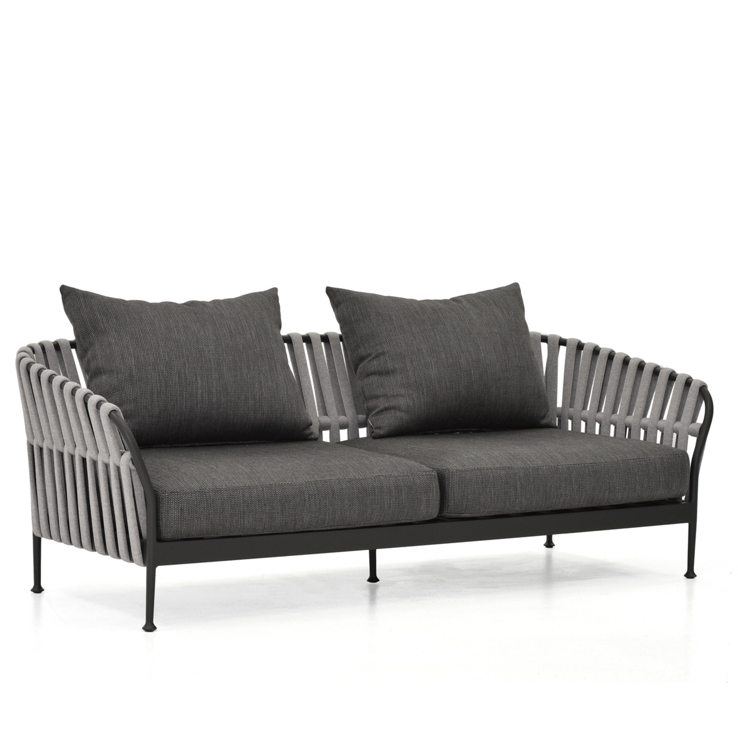 Grey fabric frame outdoor sofas