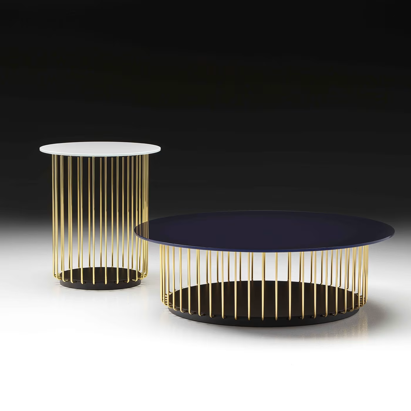 Etan blue and golden coffee table