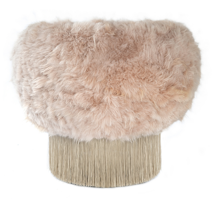 Cachemire fur pirouette swivel armchair