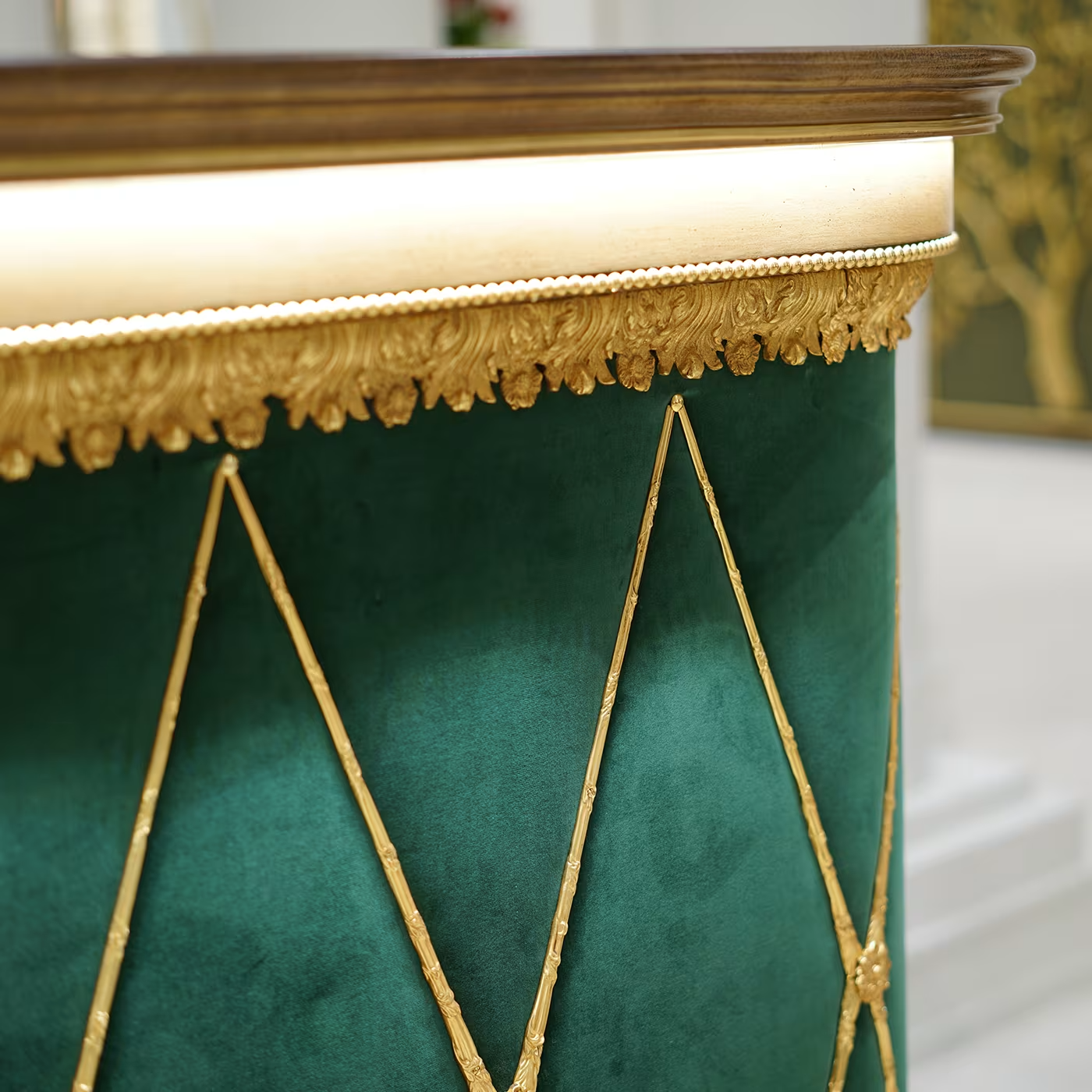 Green and gold bar console