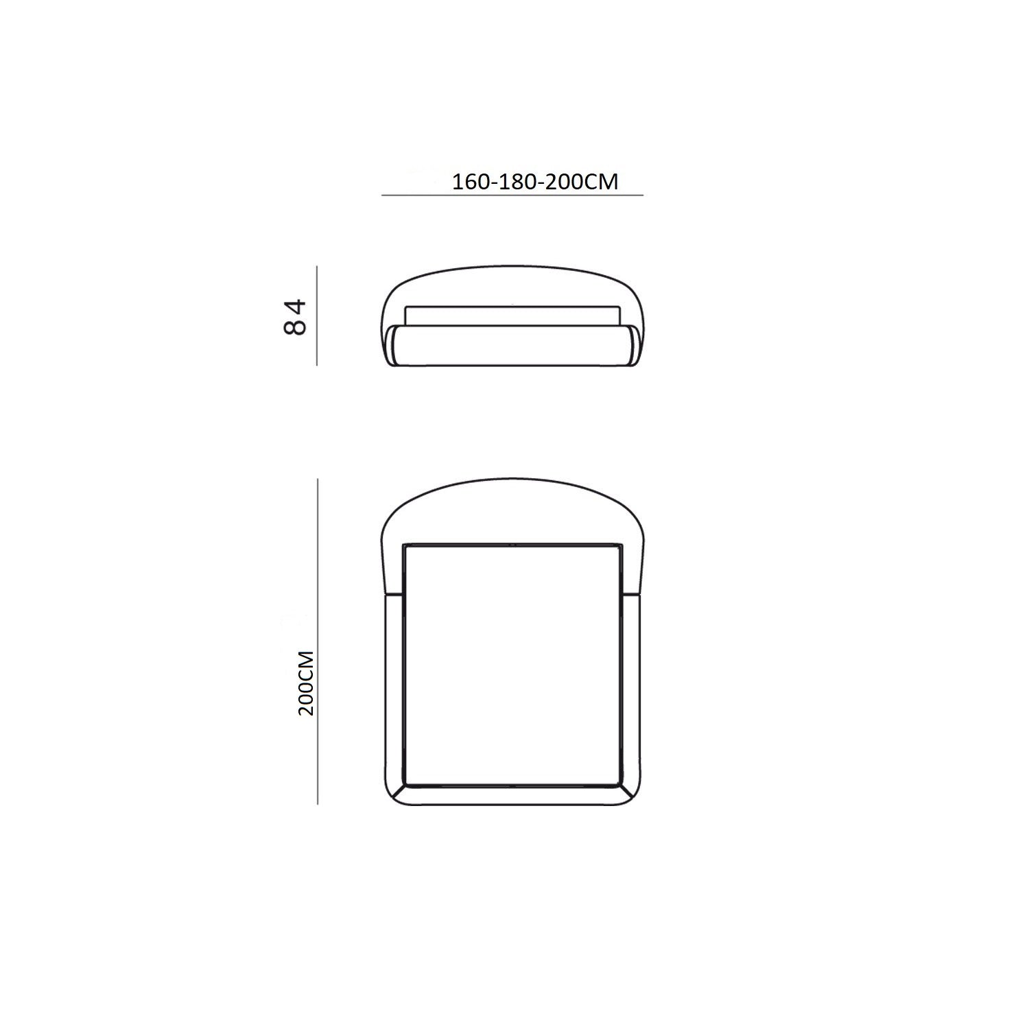سرير باللون الرمادي معاصر