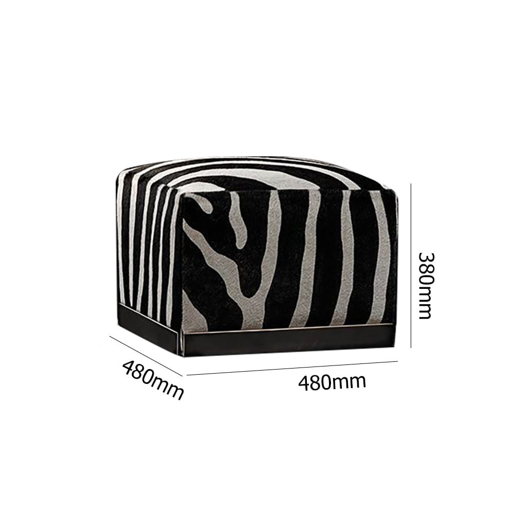 Zebra Luxe Pouf