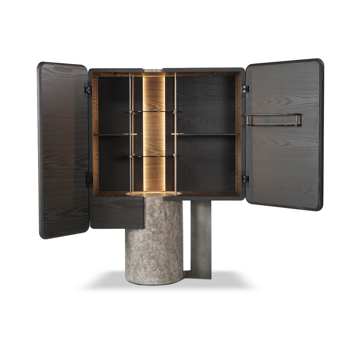 Whimsical Stone and Wood Cabinet