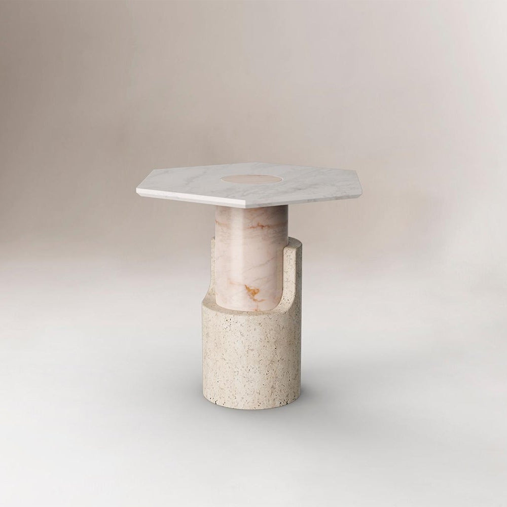 Long geometric side table