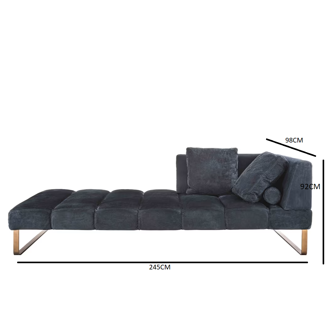 Patmos asymmetrical blue chaise longue
