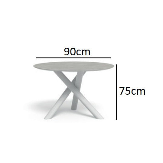 Circular outdoor dining table
