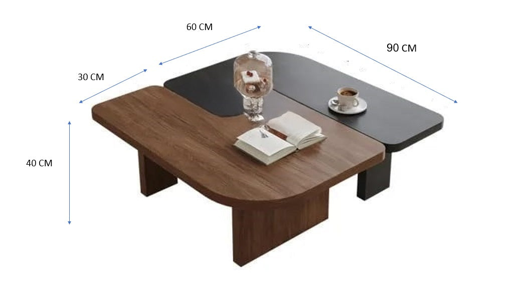 Modern Dual-Tone Puzzle Coffee Table Set