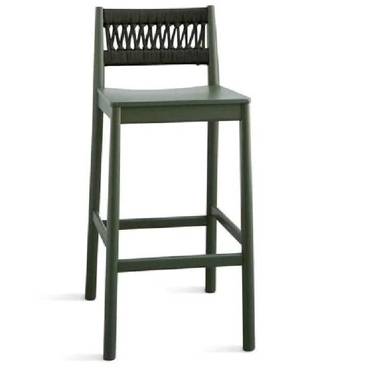 Julie dark green stool with upholstered seat