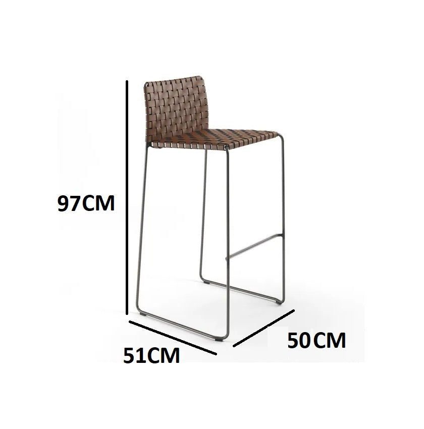 Gazzella brown woven bar stool