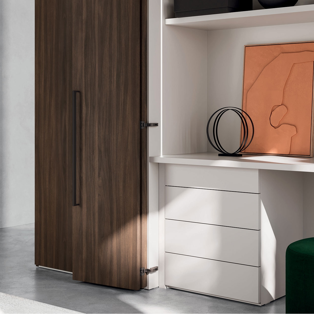 wardrobe with a hidden study corner