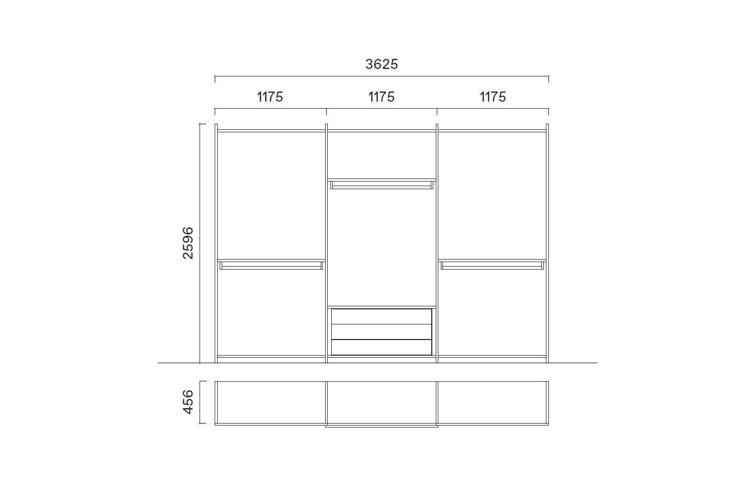 Wardrobe with sliding doors