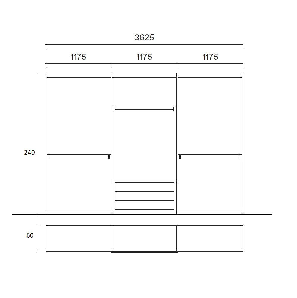 خزانة ملابس بأبواب منزلقة