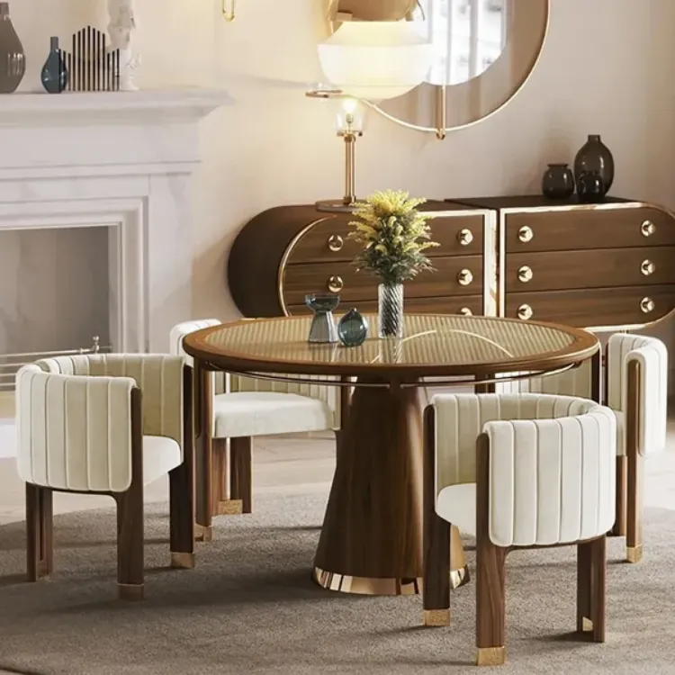Dining table with four luxurious chairs
