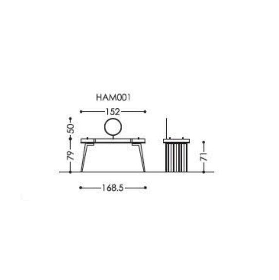 Hamptons metal vanity table