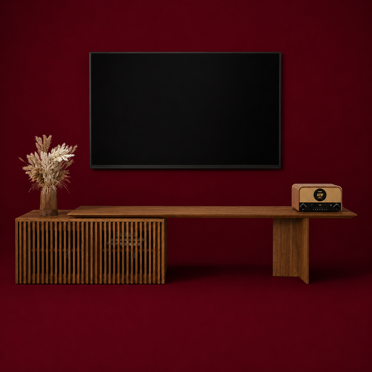 Classic wooden extendable TV stand