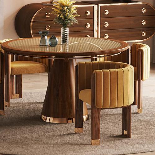 Dining table with four luxurious chairs