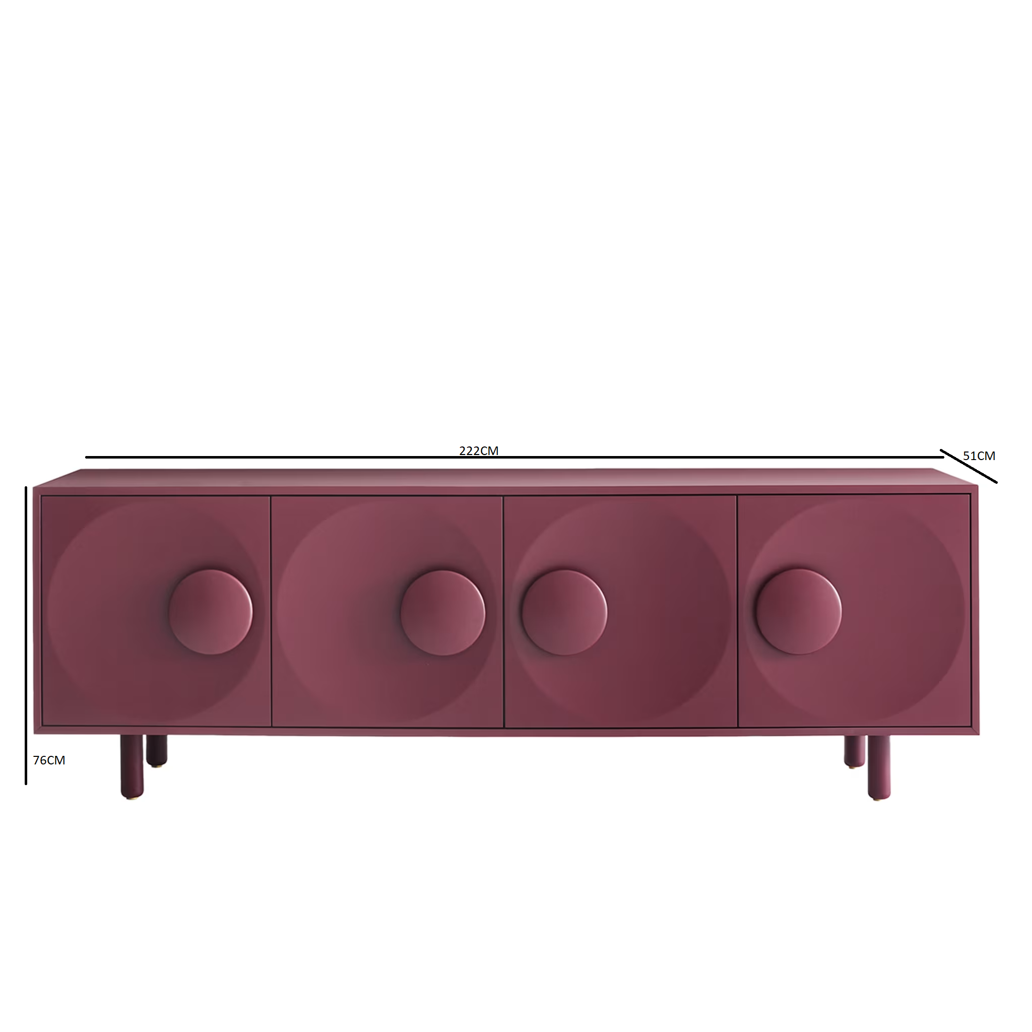 Bardot 4-door wine-red sideboard